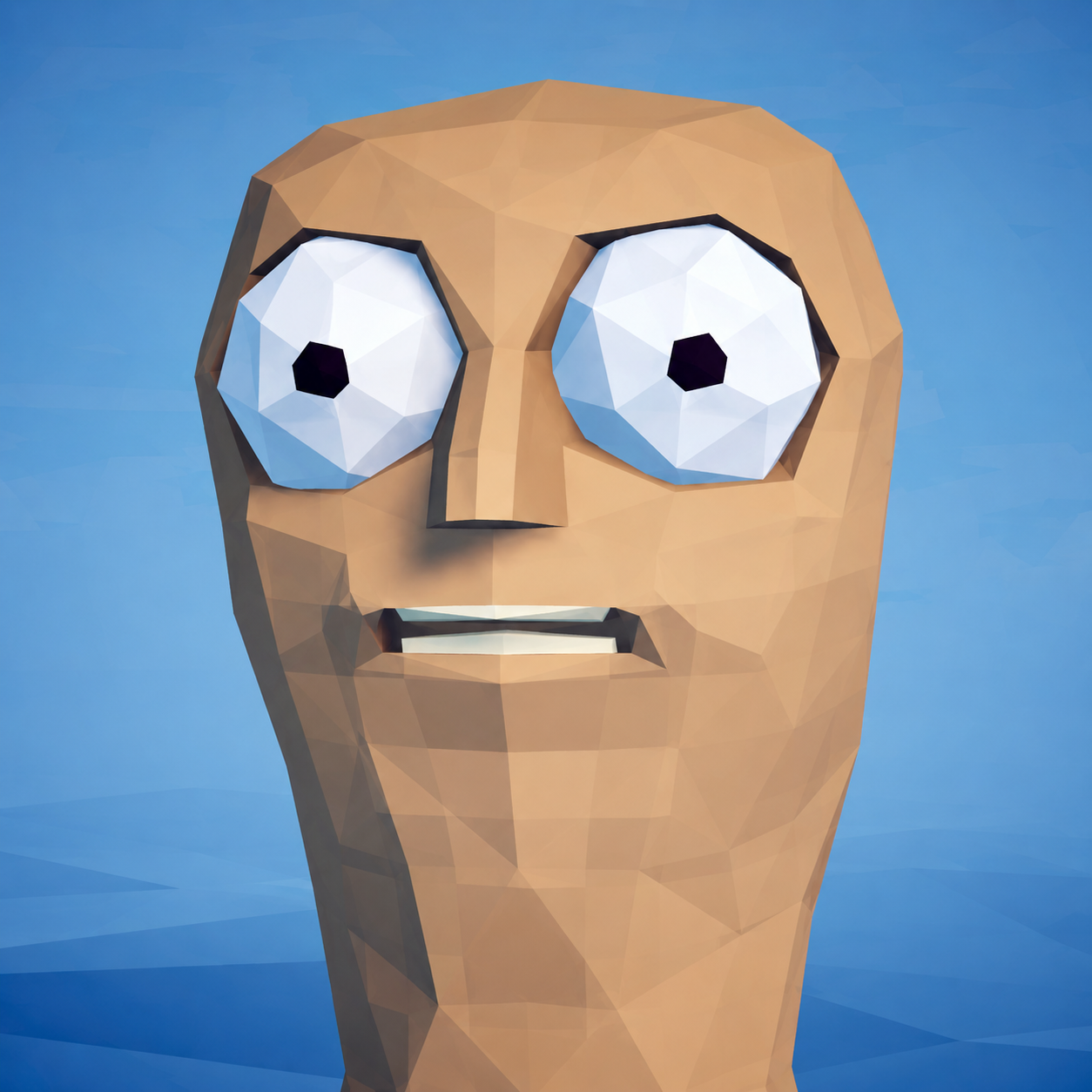 Low-poly How To Fish character used as the meme base